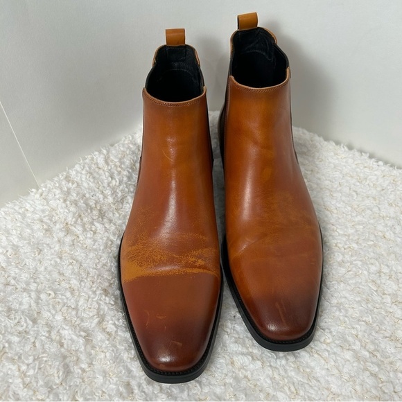 Gifennse Cognac mens leather boots Size 11 - Picture 4 of 8